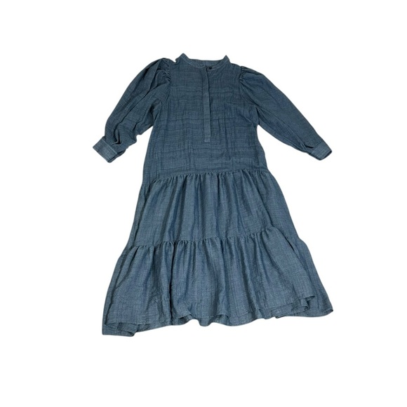 Heidi Merrick Lightweight Light Blue Gauze Cotton Peasant Size Large - Picture 11 of 11